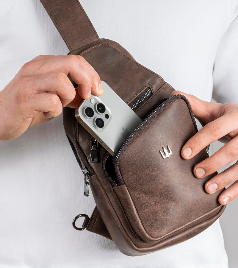 Leather Dual Zip Backpack
