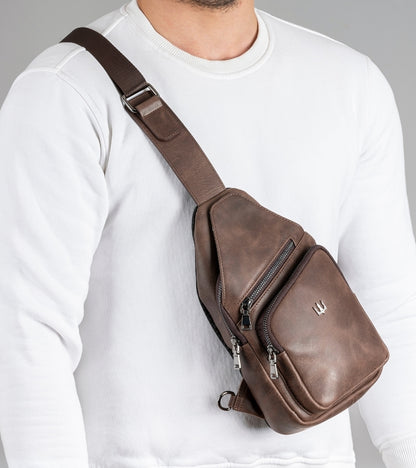 Leather Dual Zip Backpack