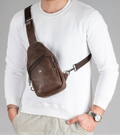 Leather Dual Zip Backpack