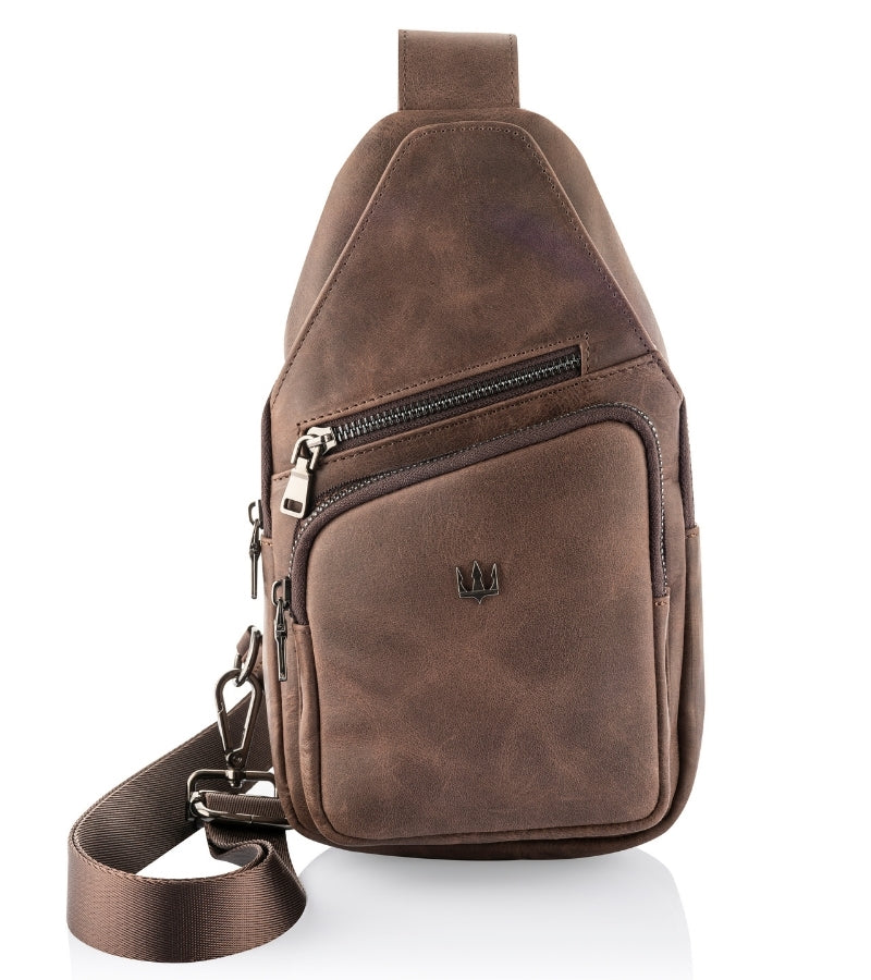 Leather Dual Zip Backpack