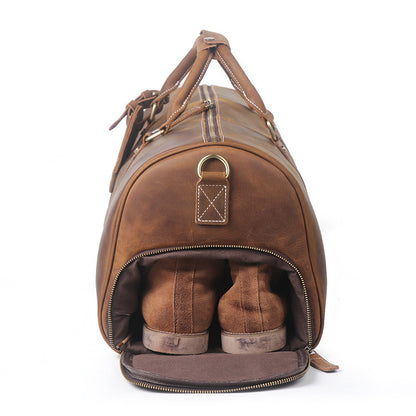 A Premium Retro Leather Travel Bag